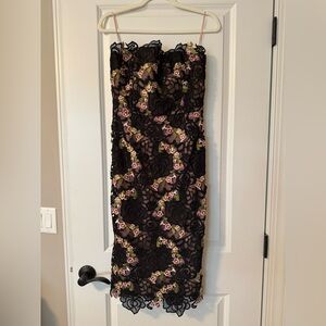 Elegant Black Floral Lace Dress